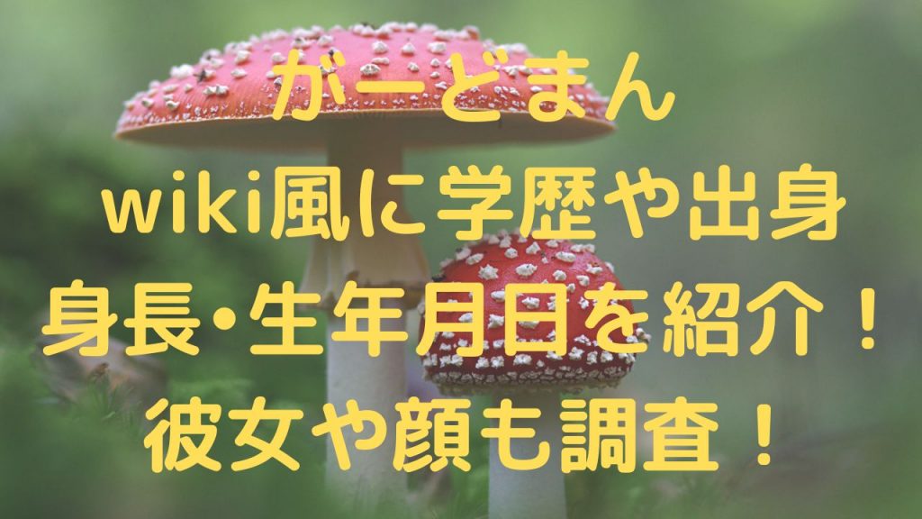 がーどまんwiki風に学歴や出身や身長•生年月日を紹介！彼女や顔も調査！